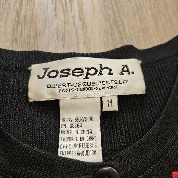 Vtg Joseph A Embroidered Floral Cardigan Sweater Womens M Cottagecore Boho Gma - Picture 6 of 8